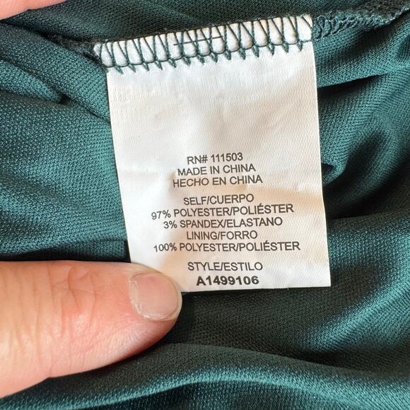 As U Wish Forest Green Long Sleeve Shift Dress – Size Small - Picture 7 of 8